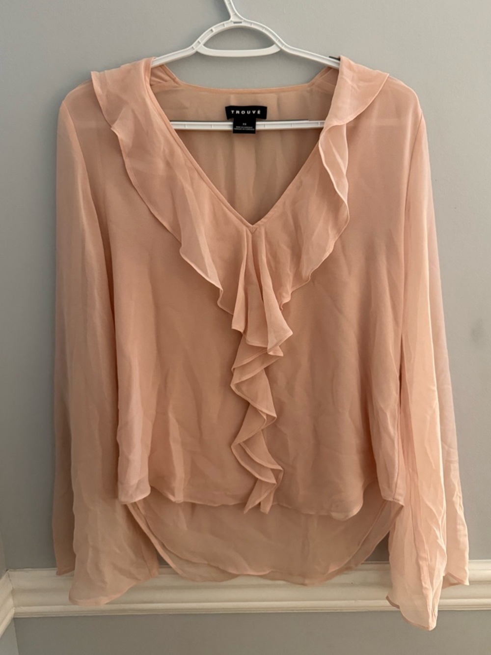 Trouvé Sheer Pink Blouse in Size XS